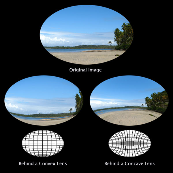 A picture behind each kind of lens.